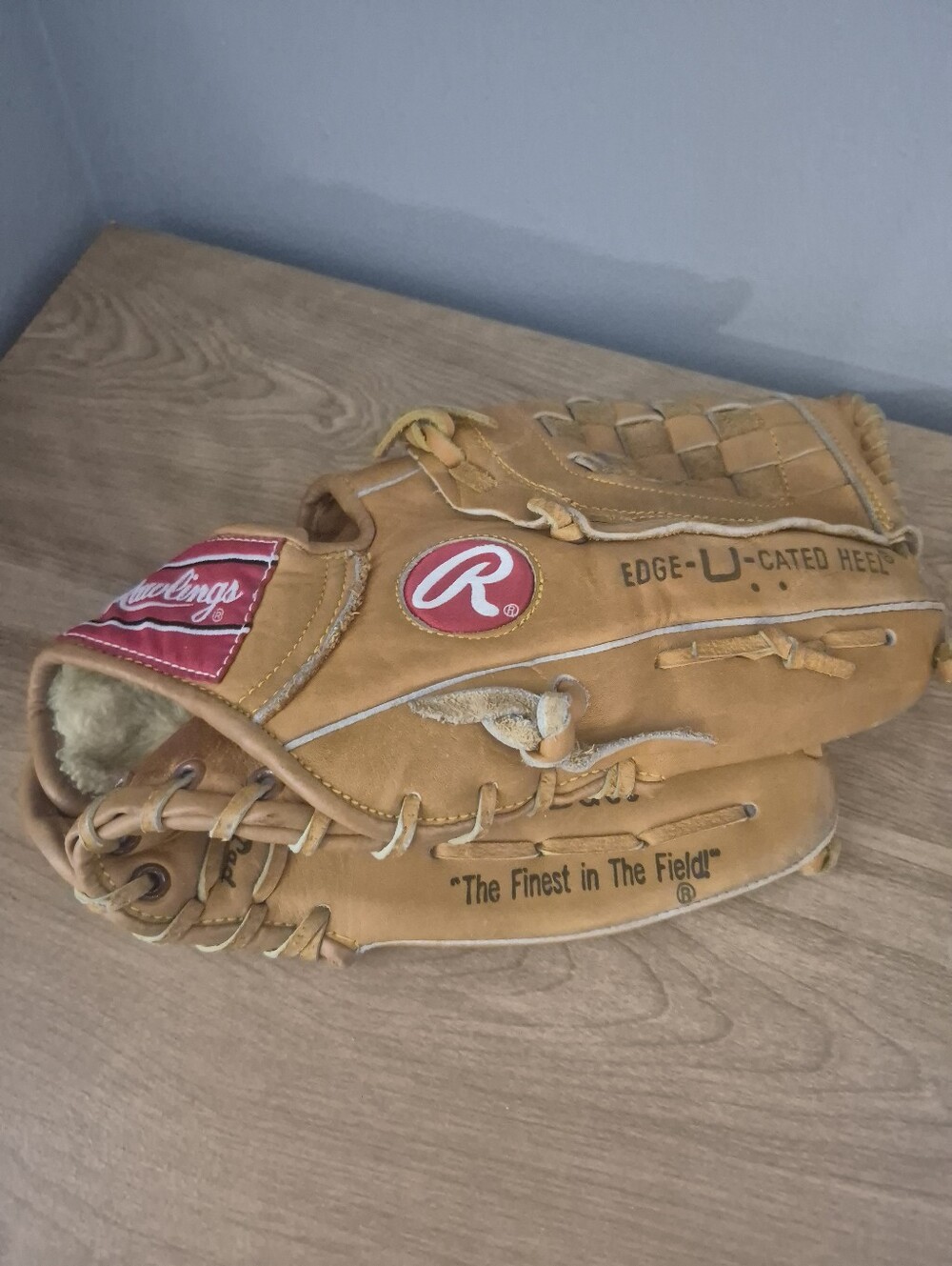 Rawlings Tan and Red Leather Baseball Glove